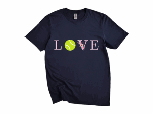 Chic T-Shirt with Unique Tennis LOVE Design